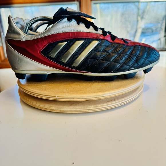 Vintage Adidas DX-2 TRX FG Men's Size 11 Football Cleats Boots Black Red Silver - Picture 4 of 9